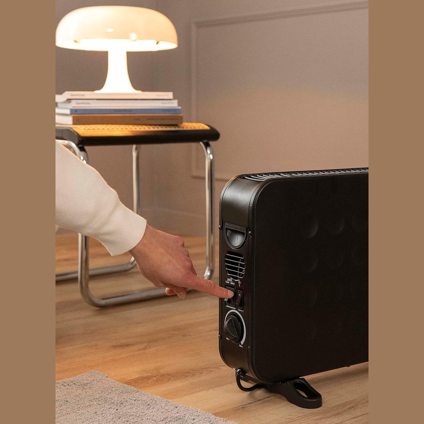 Create - HEATBOX – Electric Convector Heater Black with Fan and Hot Air Function, 2000W