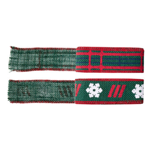 High-quality patterned woven Christmas ribbon from PARKSIDE® with green and brown colors