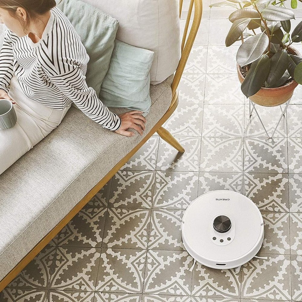 CREATE -  NETBOT LS27 / Laser Robot Vacuum Cleaner with Automatic Emptying / High Power 2700Pa, WiFi, for All Floor Types, Programmable