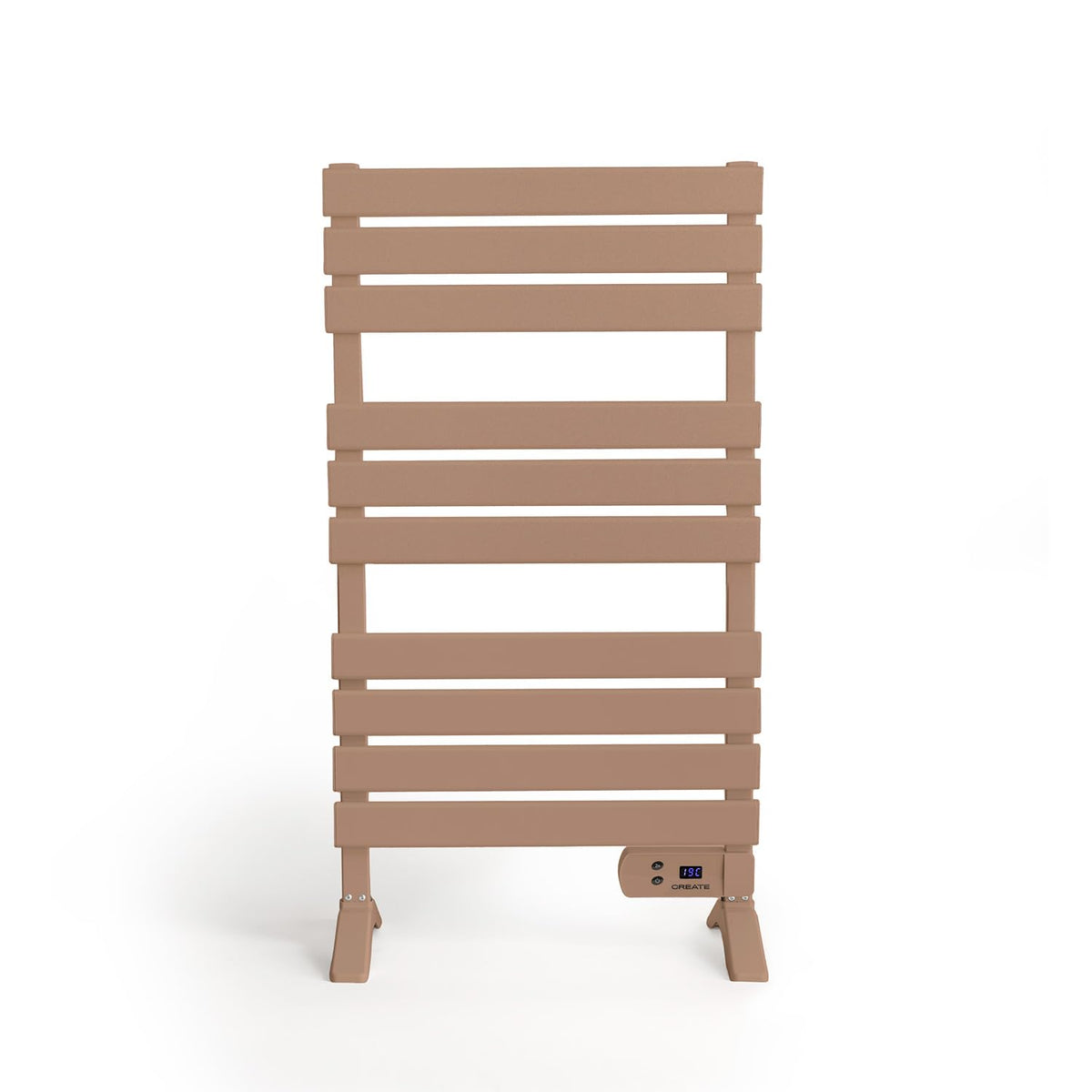 CREATE / Warm Towel 500W / Electric Towel Rail Mocha with Feet / 103 x 5 x 55 cm/for Floor or Wall. Timer. LCD Display. Low Consumption