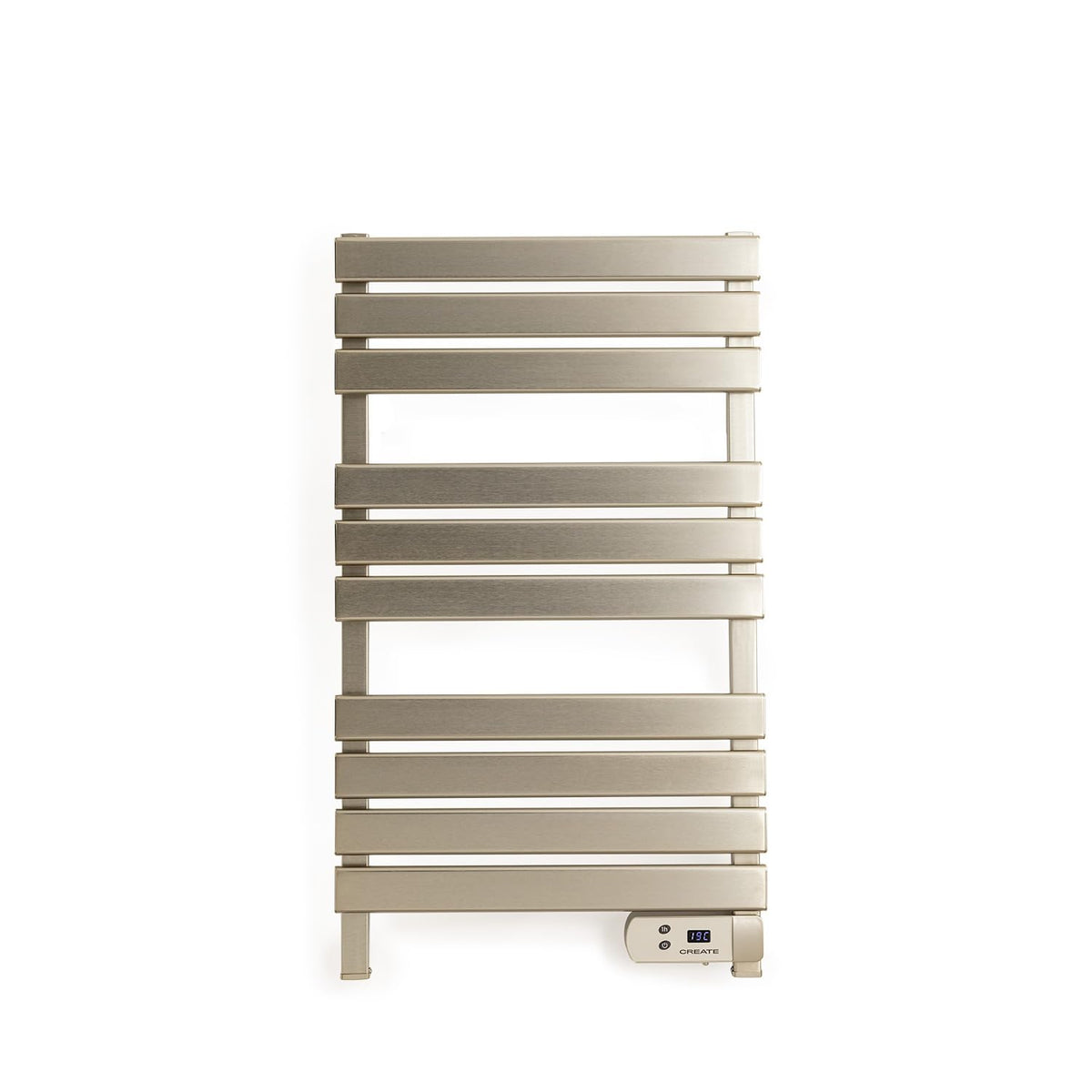 CREATE / Warm Towel 500W / Electric Towel Rail Stainless Steel / 96.6 x 5 x 55 cm / for Floor or Wall. Timer. LCD Display. Low Consumption