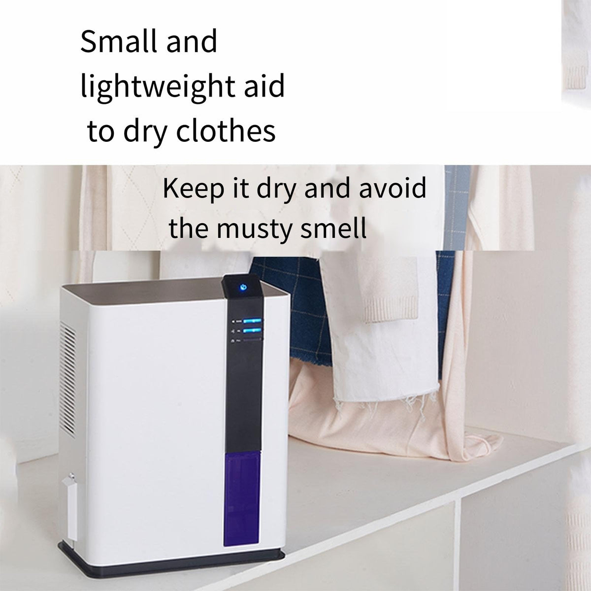 3L Large Capacity Dehumidifier, Led Touch Screen, Smart Constant Humidity, Moisture Absorber Air Dryer for Home Office Room