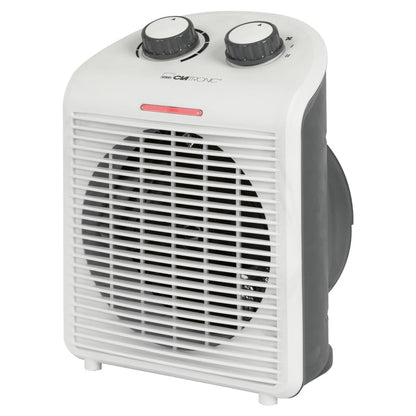Clatronic HL 3761 263951 Fan Heater, Mobile & Compact Fan Heater, 2 Heat Settings (1000/2000 W), Cold Level (Fan), Sturdy Carry Handle, White