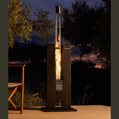 CREATE/FIRE TUBE HEATER/Outdoor smokeless pellet stove black / 8.2kW, smoke free, resistant materials capacity 3.6 kg pellets, coverage up to 9 m²