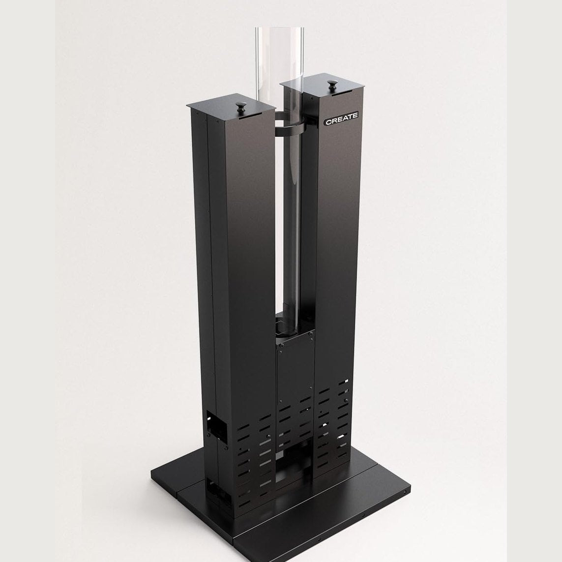CREATE/FIRE TUBE HEATER/Outdoor smokeless pellet stove black / 8.2kW, smoke free, resistant materials capacity 3.6 kg pellets, coverage up to 9 m²