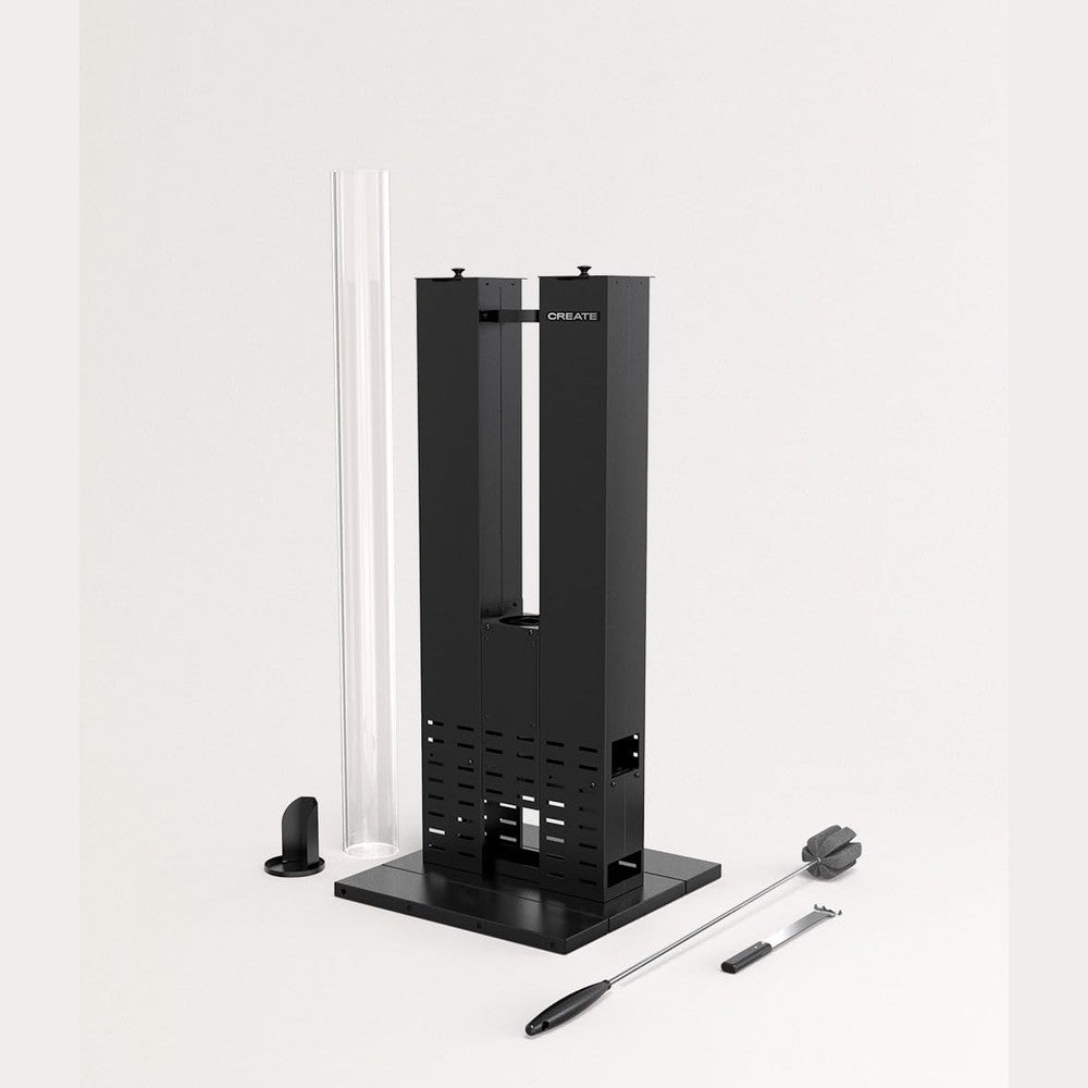 CREATE/FIRE TUBE HEATER/Outdoor smokeless pellet stove black / 8.2kW, smoke free, resistant materials capacity 3.6 kg pellets, coverage up to 9 m²
