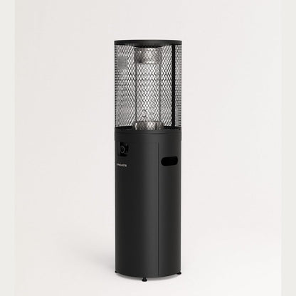 CREATE /FIRE ROUND HEATER/Black gas heater for patios and outdoors/Electric ignition, adjustable flame, safety, outdoor use, heavy duty materials, 8 kW