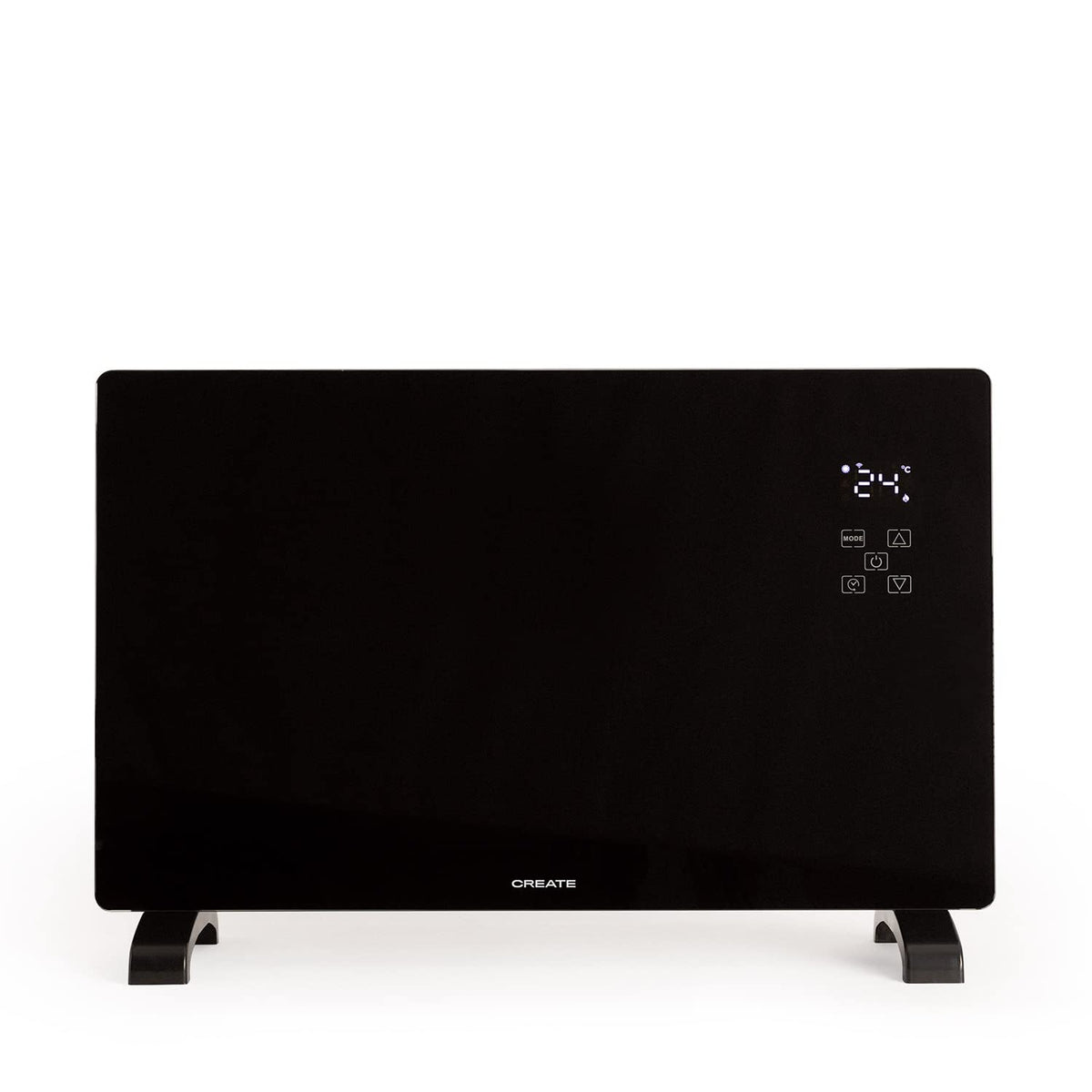 CREATE /WARM CRYSTAL 2500W / Electric Glass Convector Black with WiFi, 2 Powers, 24-Hour Timer, Touch Screen, Low Noise, IP24