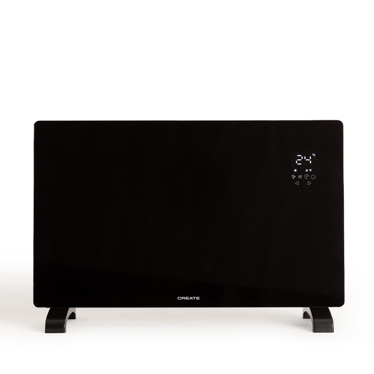 CREATE /WARM CRYSTAL 2500W / Electric Glass Convector Black with WiFi, 2 Powers, 24-Hour Timer, Touch Screen, Low Noise, IP24
