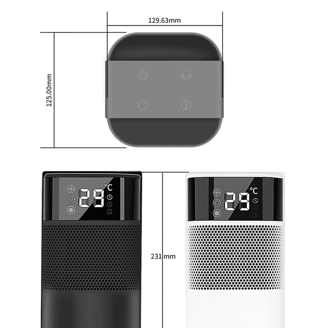 1000W Fan Heater, 3 Modes 60° Oscillating Ceramic Electric Heater, 12 Hour Timer, Portable Heater, PTC Ceramic Heater, Energy Saving ECO Mode Overheating and Tip Over Protection,Black Double the