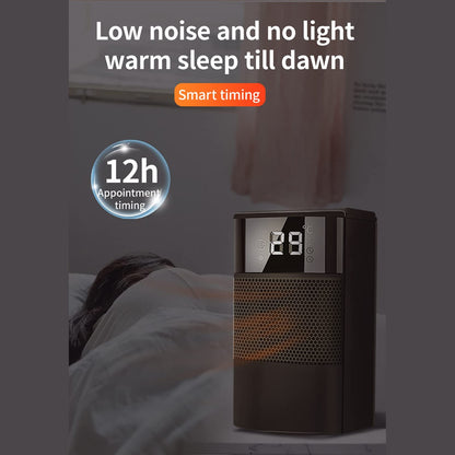 1000W Fan Heater, 3 Modes 60° Oscillating Ceramic Electric Heater, 12 Hour Timer, Portable Heater, PTC Ceramic Heater, Energy Saving ECO Mode Overheating and Tip Over Protection,Black Double the