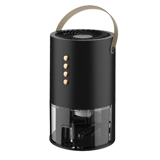 Bnf® Transparent Reservoir Portable Dehumidifier Compact Upright Cylindrical Dehumidifier Matte Finish Moisture Remover Carry Strap, Black, Jp