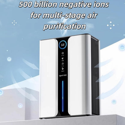 Overly Dehumidifier with Air Reusable Filter，Dual-core digital display negative ion generator, operating silently while delivering powerful air purification performance