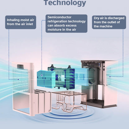Overly Dehumidifier with Air Reusable Filter，Dual-core digital display negative ion generator, operating silently while delivering powerful air purification performance