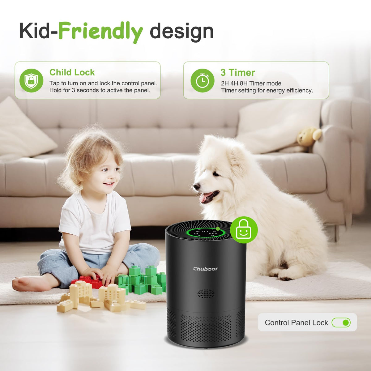 Air Purifiers for Home Large Rooms, H13 True HEPA with Timer