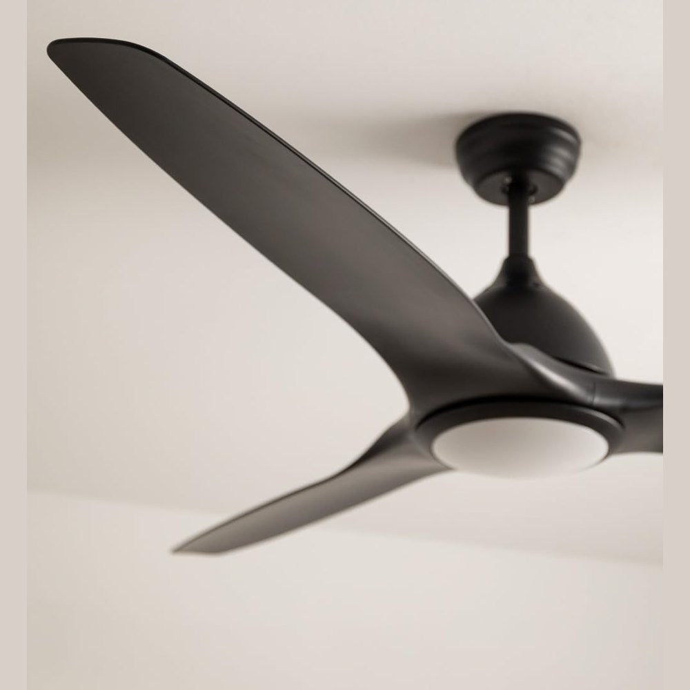 CREATE / WINDSAIL/Ceiling fan with light and remote control black / 90W, Ø163 cm, quiet, 3 speeds, timer, AC motor