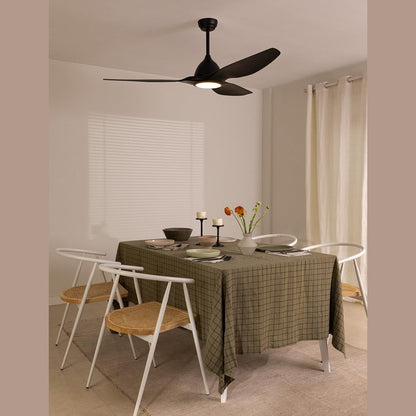 CREATE / WINDSAIL/Ceiling fan with light and remote control black / 90W, Ø163 cm, quiet, 3 speeds, timer, AC motor