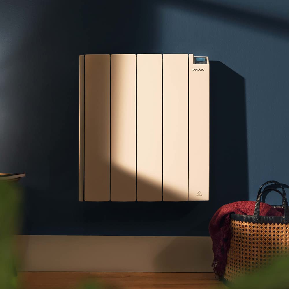Cecotec Flachheizkörper mit Wi-Fi-Steuerung ReadyWarm 4000 Thermal Ceramic Connected. 1000 W, 4 Elemente aus Aluminiumguss und Keramiktechnologie, Timer, IPX4-Schutz, 4 Betriebsarten, 12 m2, Weiß