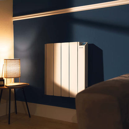 Cecotec Flachheizkörper mit Wi-Fi-Steuerung ReadyWarm 4000 Thermal Ceramic Connected. 1000 W, 4 Elemente aus Aluminiumguss und Keramiktechnologie, Timer, IPX4-Schutz, 4 Betriebsarten, 12 m2, Weiß