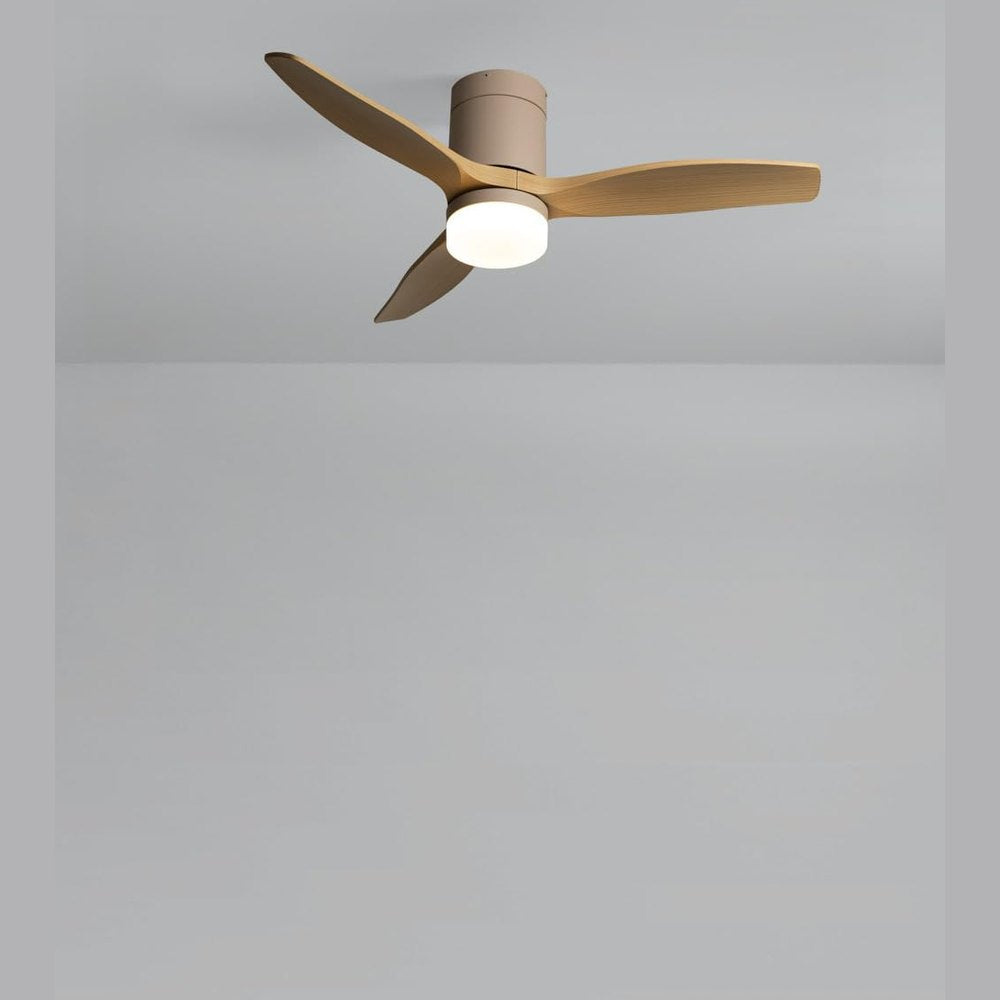 CREATE / WINDCALM S/Ceiling fan ABS sand light wood blades light with remote control/Silent, Ø112 cm, 6 speeds, 3 temperatures, timer, summer-winter