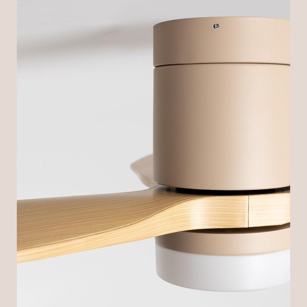 CREATE / WINDCALM S/Ceiling fan ABS sand light wood blades light with remote control/Silent, Ø112 cm, 6 speeds, 3 temperatures, timer, summer-winter