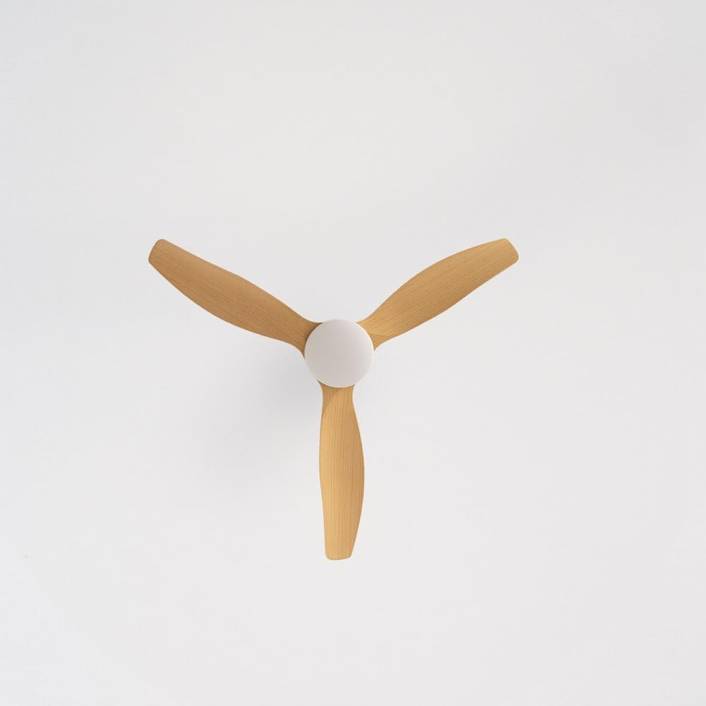 CREATE / WINDCALM S/Ceiling fan ABS sand light wood blades light with remote control/Silent, Ø112 cm, 6 speeds, 3 temperatures, timer, summer-winter