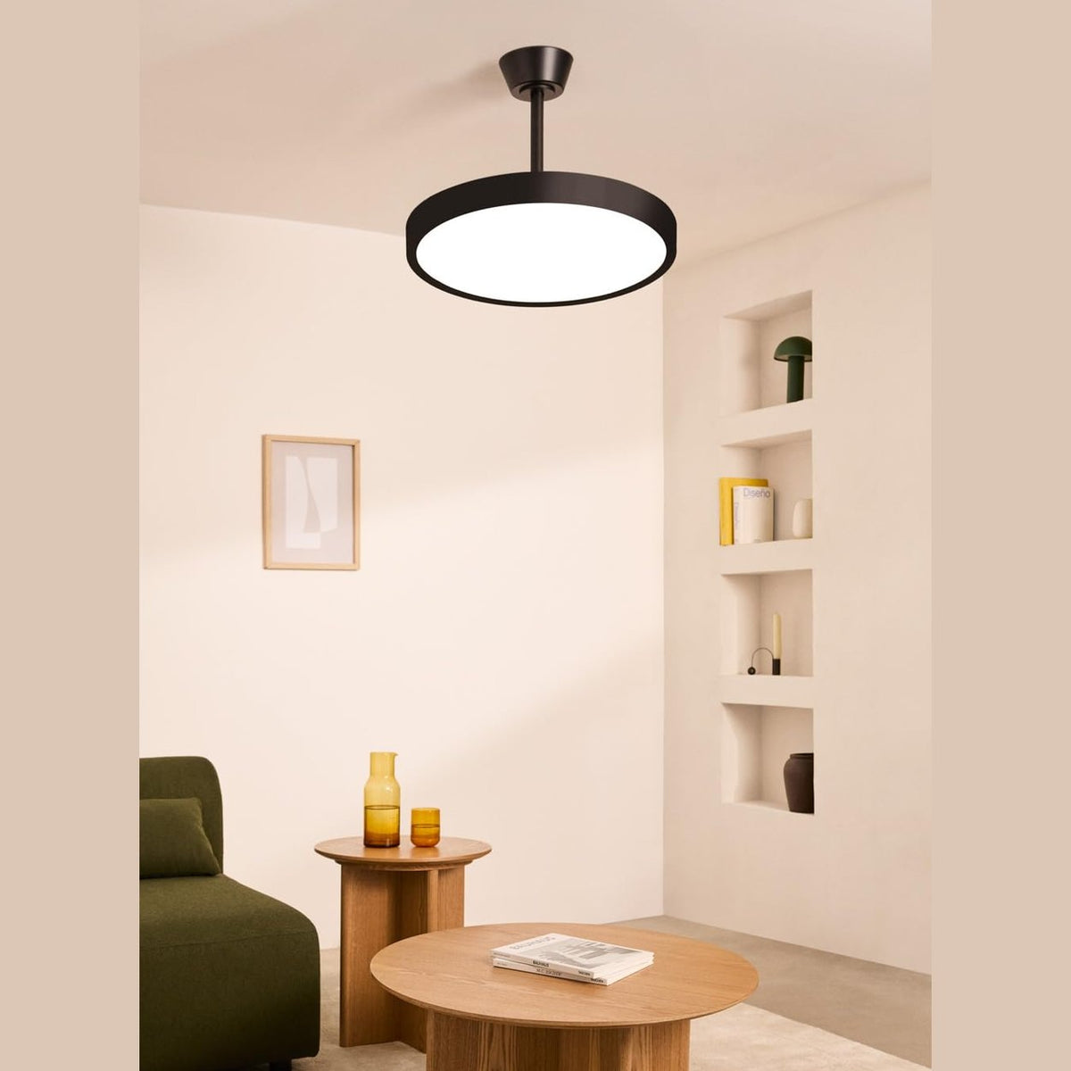 CREATE / Wind Clear Studio M/Ceiling Fan with Lighting Black with Remote Control / 40 W, Timer, Diameter 108 cm, Retractable Blades, 3 LED Temperatures, Summer/Winter Operation