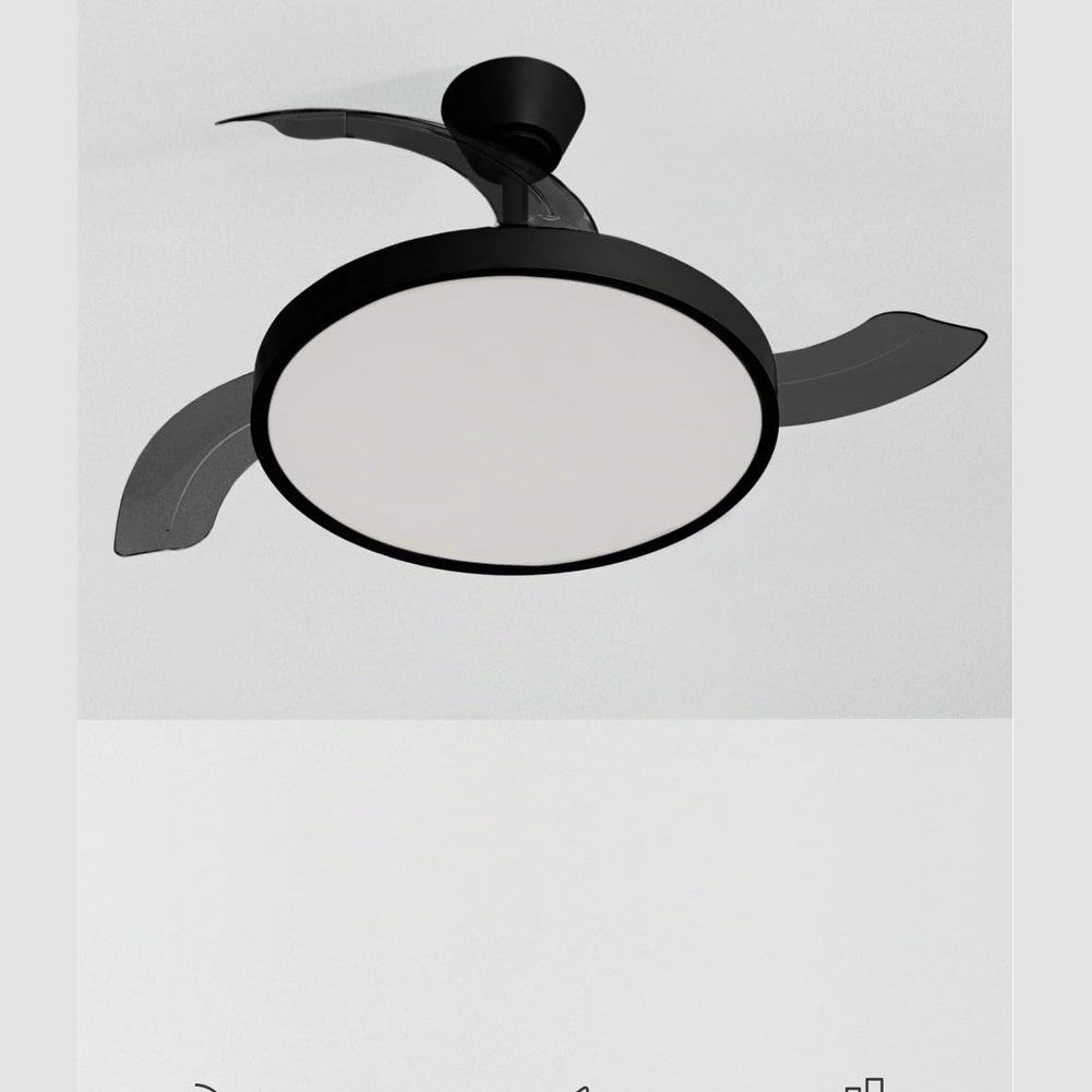 CREATE / Wind Clear Studio M/Ceiling Fan with Lighting Black with Remote Control / 40 W, Timer, Diameter 108 cm, Retractable Blades, 3 LED Temperatures, Summer/Winter Operation