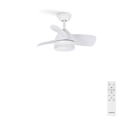 CREATE /WINDLIGHT ROUND DC/Ceiling Fan White/Silent, with light, timer, 6 speeds, double height