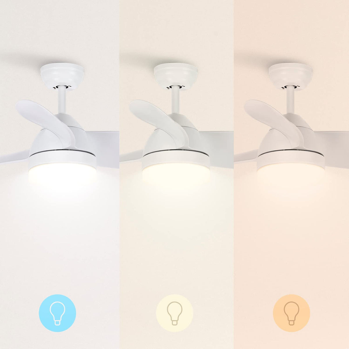 CREATE /WINDLIGHT ROUND DC/Ceiling Fan White/Silent, with light, timer, 6 speeds, double height
