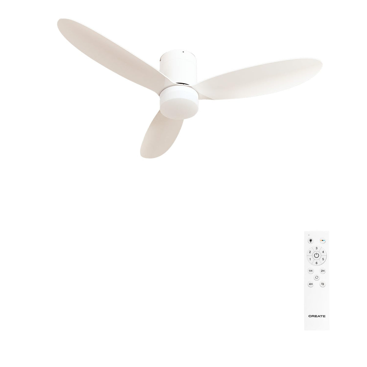 CREATE / WIND LITE/Ceiling fan with white light with remote control / 40W, Quiet, Ø132 cm, 6 speeds, programmable, summer-winter function, LED light 3 temperatures