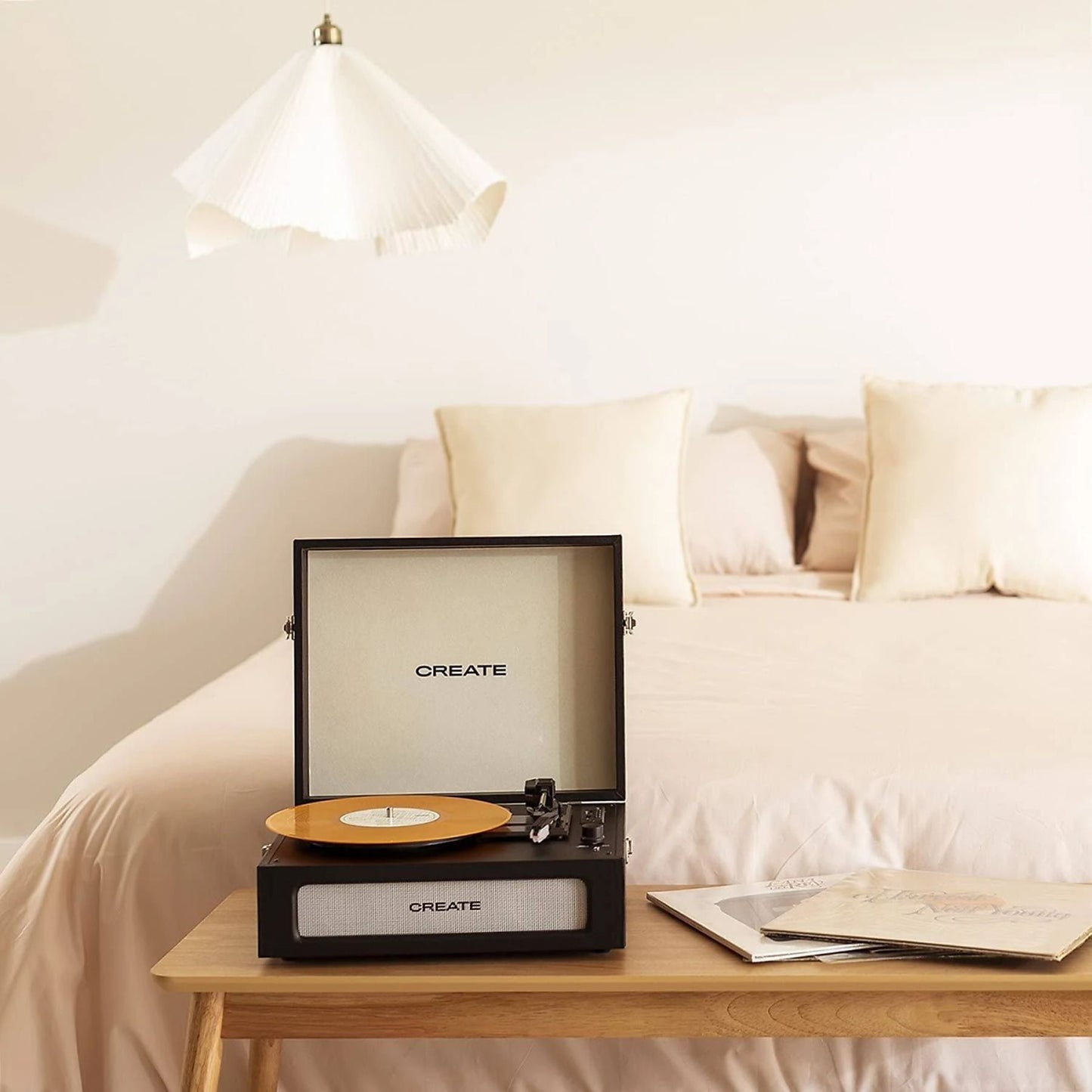 Create Compact Bluetooth USB Micro SD RCA 78 RPM Record Player - Black