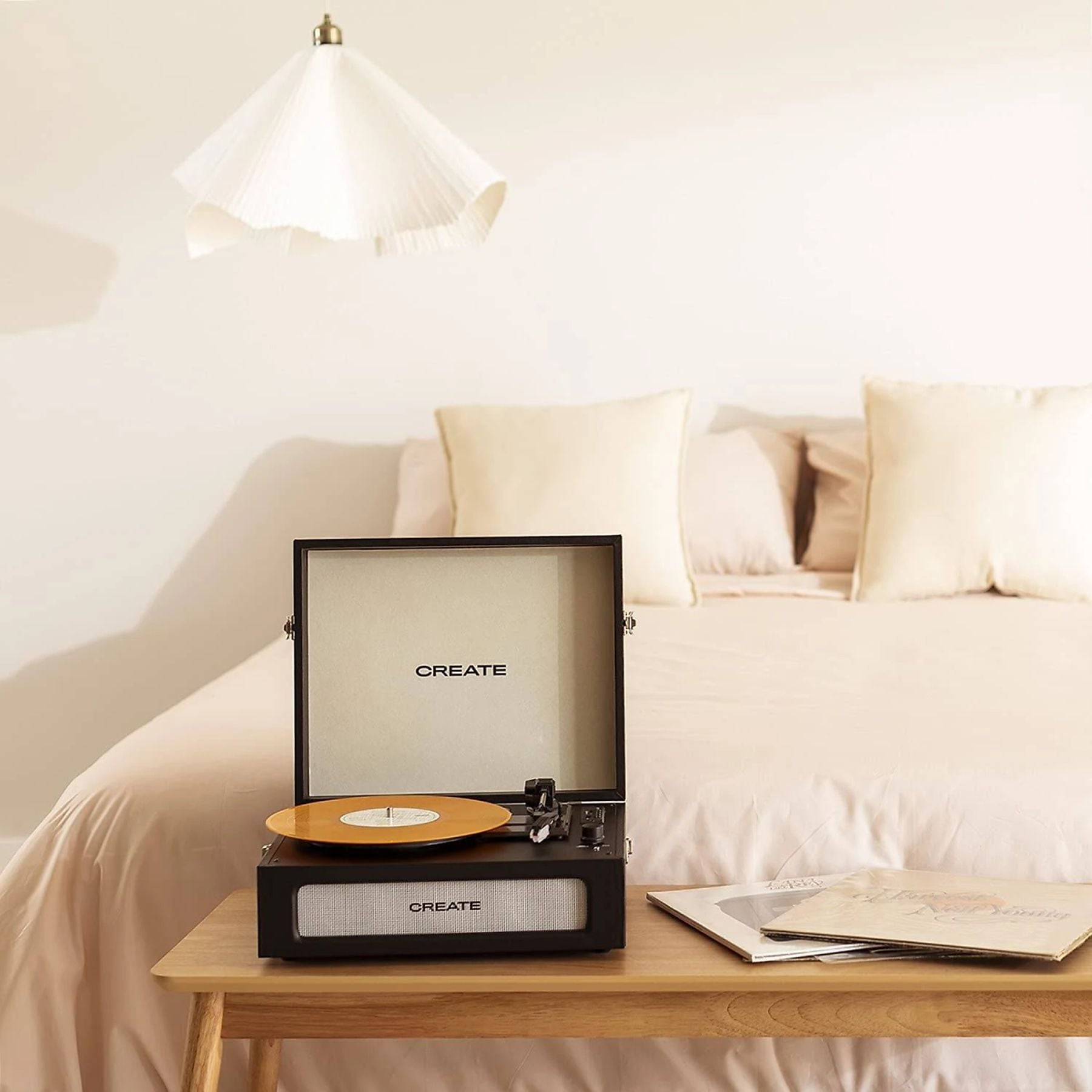Create Compact Bluetooth USB Micro SD RCA 78 RPM Record Player - Black