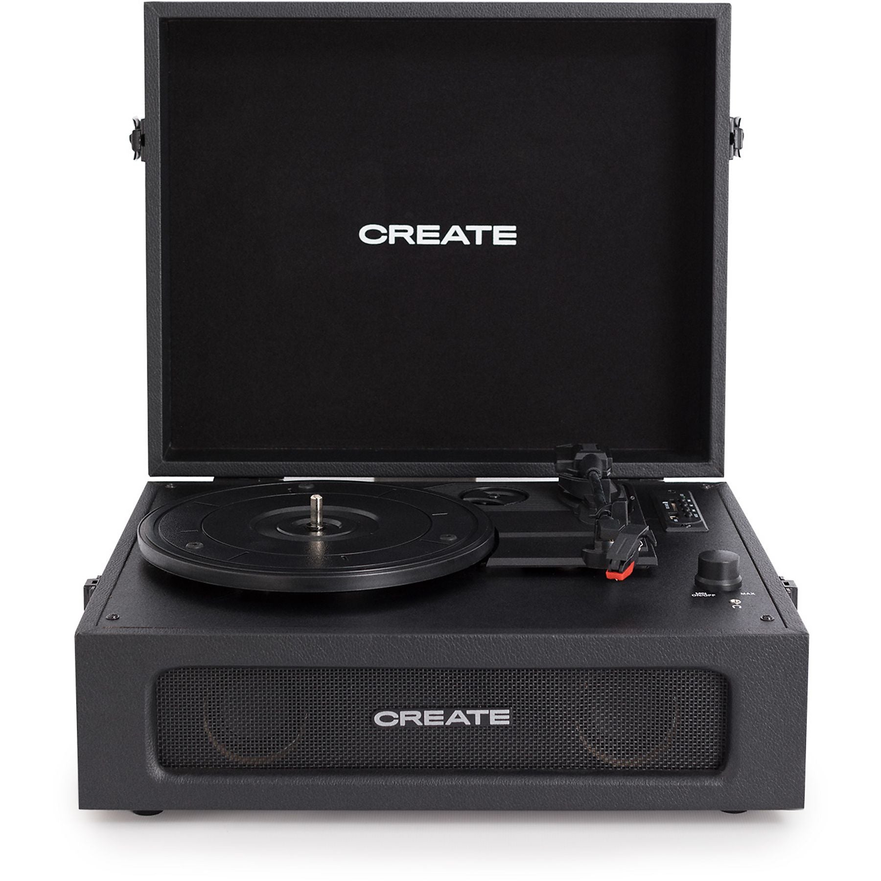 Create Compact Bluetooth USB Micro SD RCA 78 RPM Record Player - Black