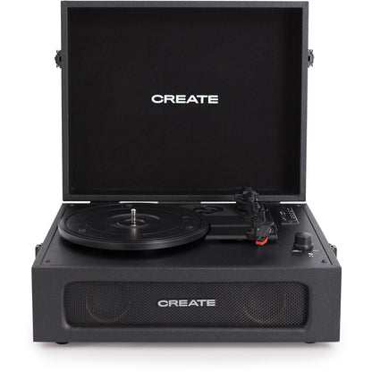Create Compact Bluetooth USB Micro SD RCA 78 RPM Record Player - Black