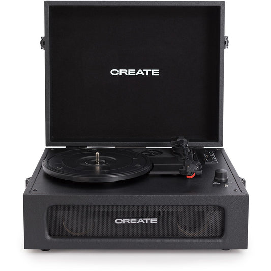Create Compact Bluetooth USB Micro SD RCA 78 RPM Record Player - Black