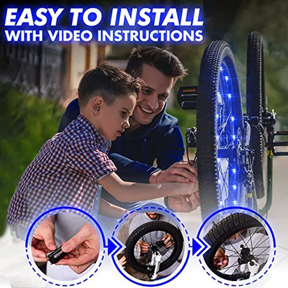 Activ Life - LED Bike Wheel Lights, 100% Brighter, Visible from All Angles, Batteries Included