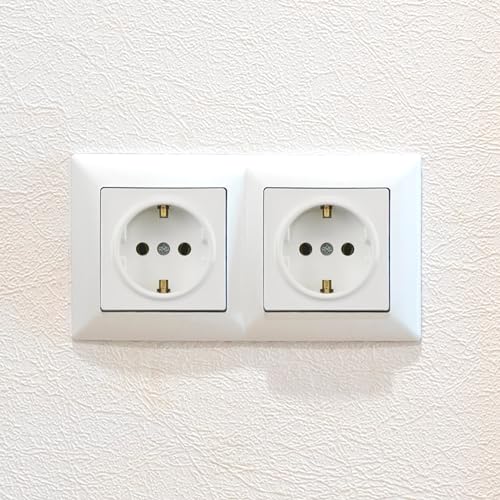 Adakat Flush-Mounted Socket Set - 2 Sockets + Frame in Pure White