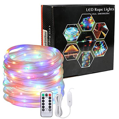 Afufu 20m RGBY LED Tube Light - Waterproof, Remote Modes, Garden Decor