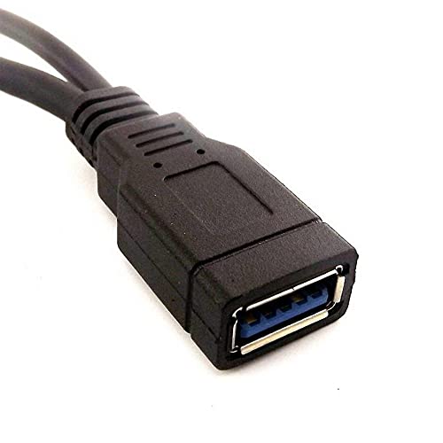Alinna - USB 3.0 Female to Dual USB Male Y Extension Cable for Hard Disks