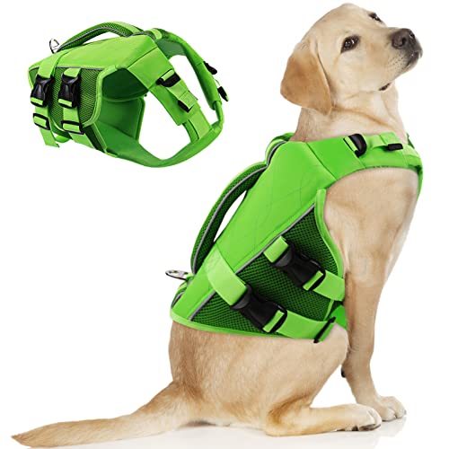 Shop the Asenku Shark Dog Life Jacket, a floatation safety vest perfect for swimming and boating. Ideal for small to large dogs. Keywords: dog life jacket, pet safety vest, floatation vest