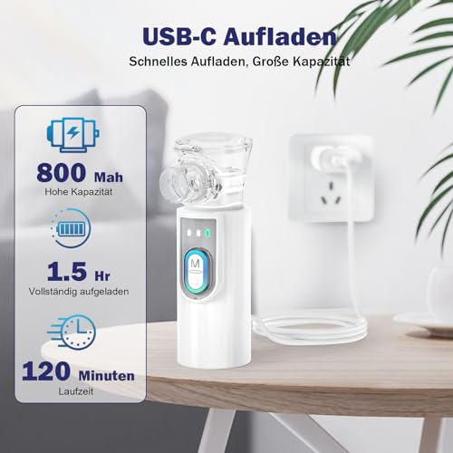Au Yat - Portable Nebulizer with Compact Design, Quiet Operation, and Easy Cleaning
