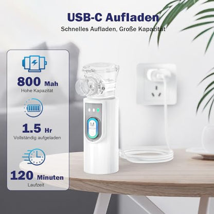 Au Yat - Portable Nebulizer with Compact Design, Quiet Operation, and Easy Cleaning