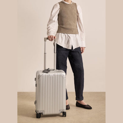 Create/Luggage Aluminium/Rigid Aluminium Suitcase / 40 x 23 x 55 cm / Double TSA Lock, Multi-Directional Wheels, Interior Organizer, Waterproof, Telescopic Handle