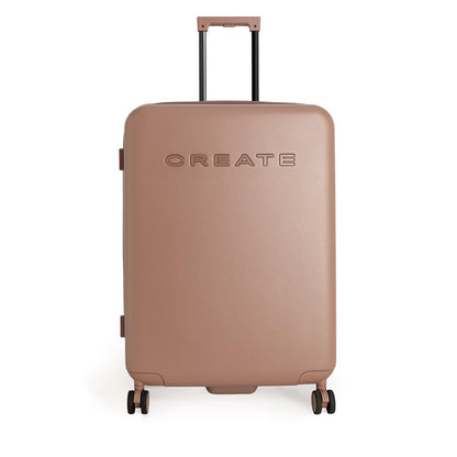 CREATE Luggage Studio Mocha Polycarbonate Suitcase 53 x 31 x 76 cm TSA Padlock, 4 Multidirectional Double Wheels, Interior Organiser, Strong and Durable Materials