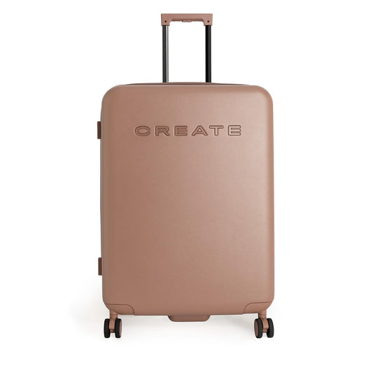 CREATE Luggage Studio Mocha Polycarbonate Suitcase 53 x 31 x 76 cm TSA Padlock, 4 Multidirectional Double Wheels, Interior Organiser, Strong and Durable Materials