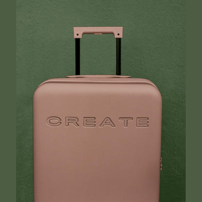 CREATE Luggage Studio Mocha Polycarbonate Suitcase 53 x 31 x 76 cm TSA Padlock, 4 Multidirectional Double Wheels, Interior Organiser, Strong and Durable Materials