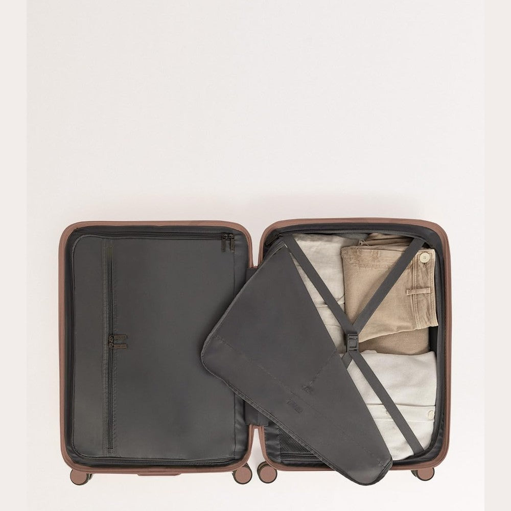 CREATE Luggage Studio Mocha Polycarbonate Suitcase 53 x 31 x 76 cm TSA Padlock, 4 Multidirectional Double Wheels, Interior Organiser, Strong and Durable Materials