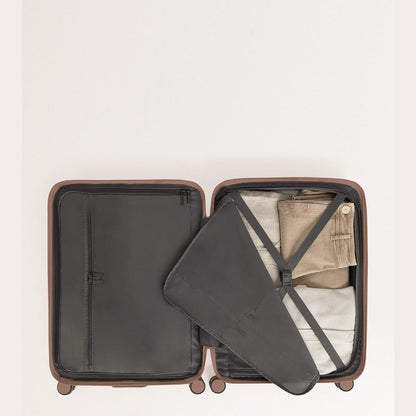 CREATE Luggage Studio Mocha Polycarbonate Suitcase 53 x 31 x 76 cm TSA Padlock, 4 Multidirectional Double Wheels, Interior Organiser, Strong and Durable Materials