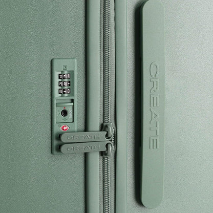 CREATE Luggage Studio/Polycarbonate Suitcase Sage Green / 53 x 31 x 76 cm / TSA Padlock, 4 Multidirectional Double Wheels, Interior Organiser, Strong and Durable Materials